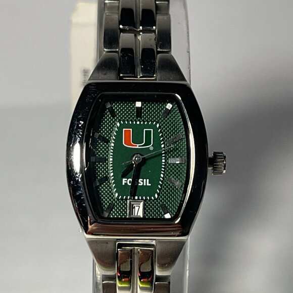 Miami Hurricanes NCAA Stainless-Steel Bracelet Watch by Fossil !!NEW!! (RARE) Ja - Picture 9 of 10